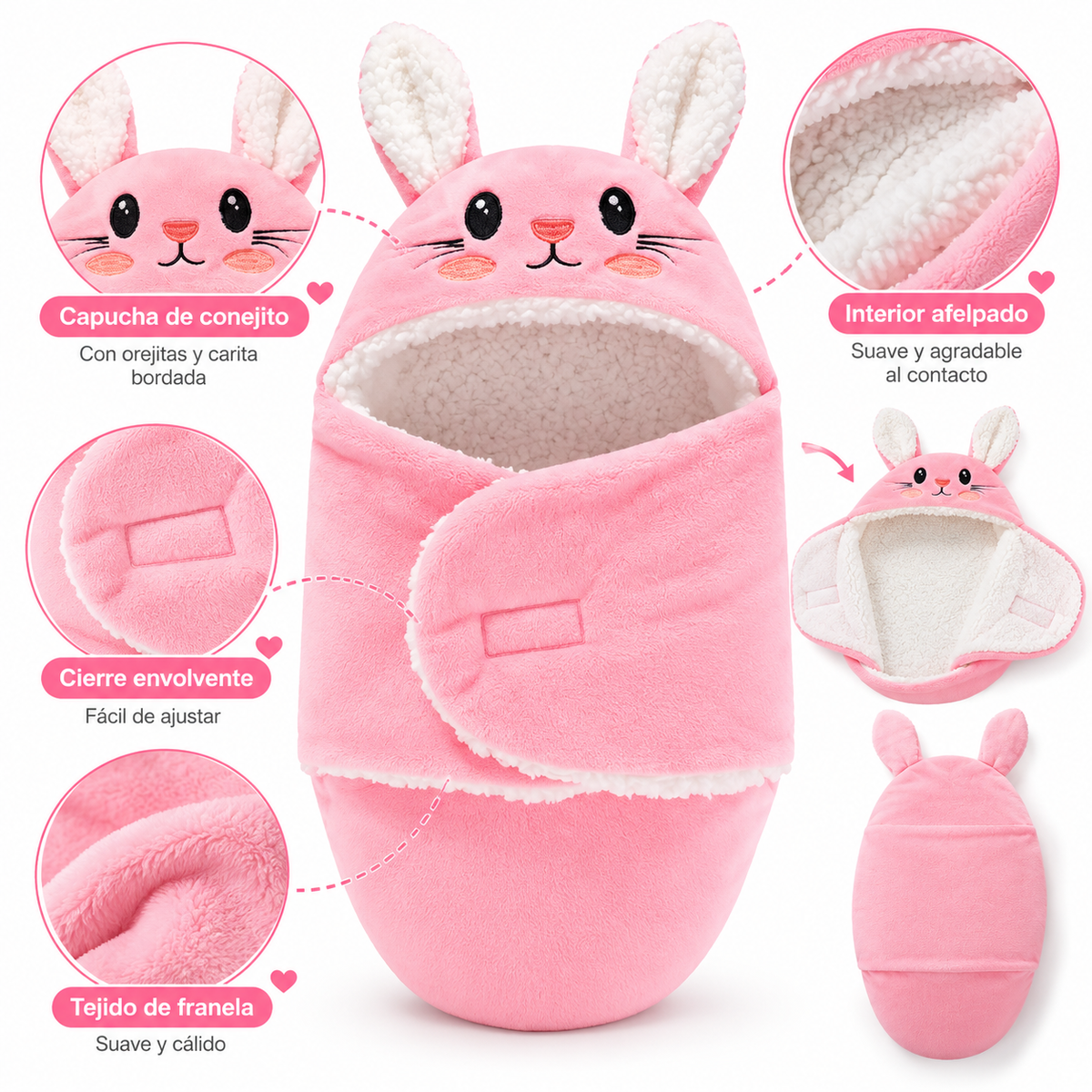 Saco de Dormir para Bebé con Capucha de Animalitos